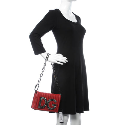 Dolce & Gabbana Nappa Quilted DG Shoulder Bag Red 2 of 6