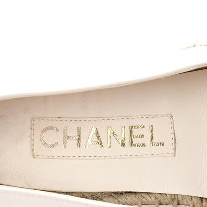 Chanel Lambskin Quilted CC Espadrilles 38 White 8 of 10