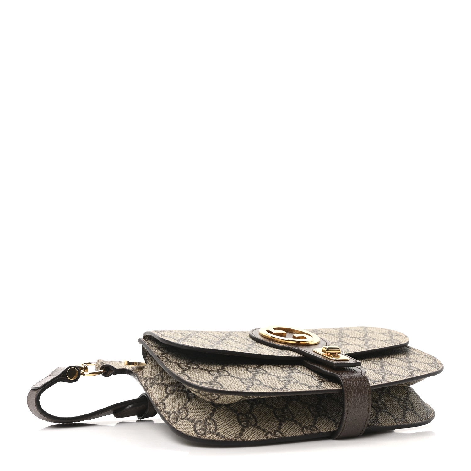 Gucci GG Supreme Monogram Textured Dollar Calfskin Blondie Belt Bag Beige Ebony New Acero 4 of 10