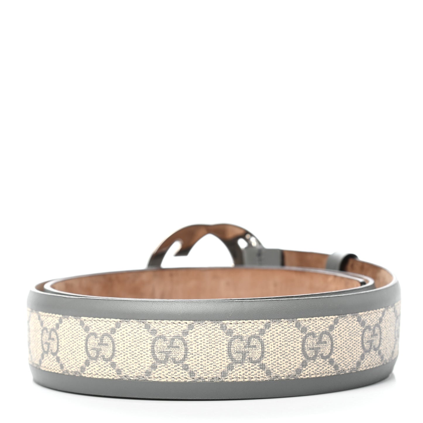GG Supreme Monogram Interlocking G Belt 95 38 Ecru Grigio
