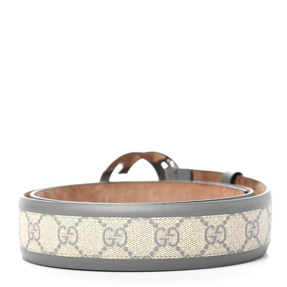 Gucci GG Supreme Monogram Interlocking G Belt 95 38 Ecru Grigio 2 of 6
