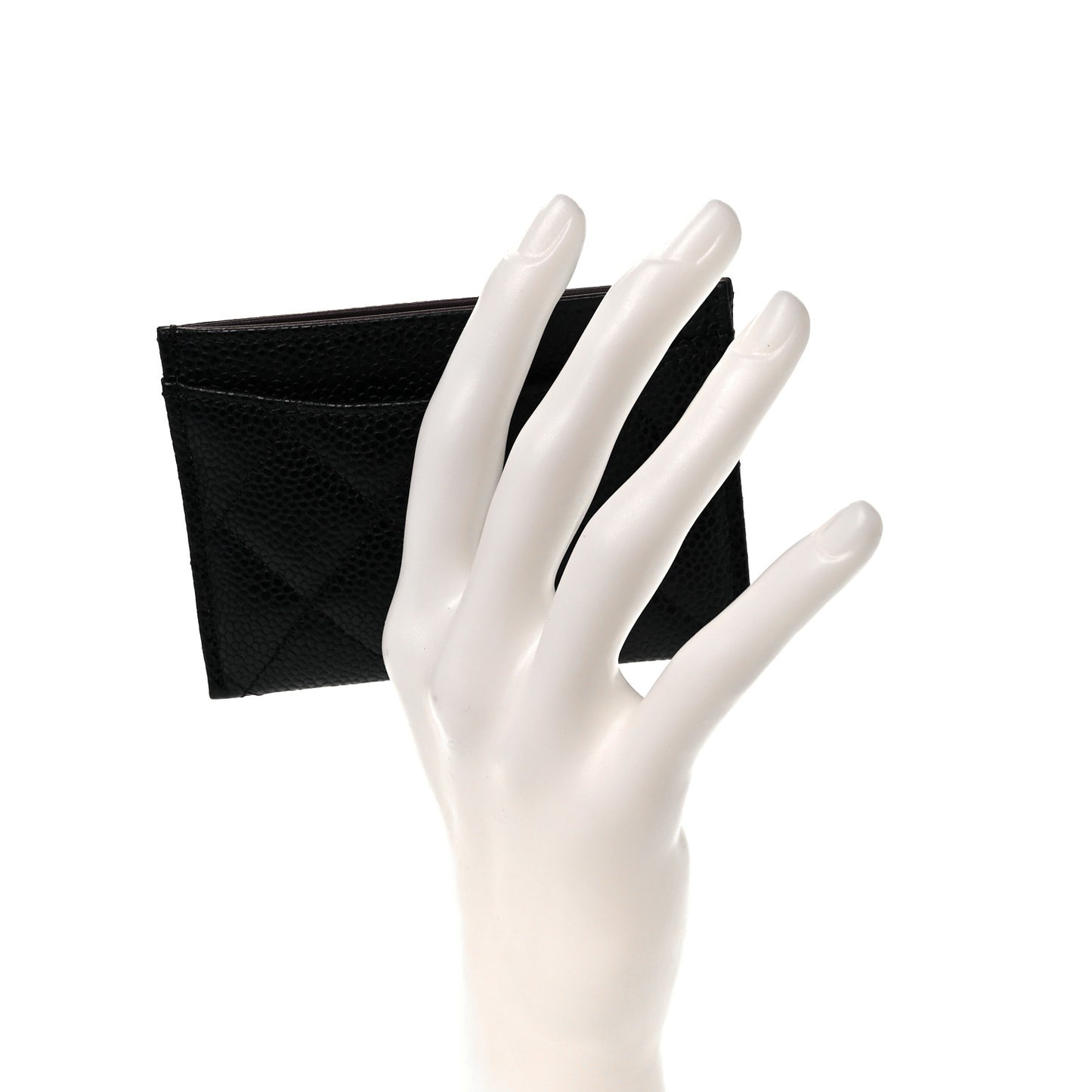 Caviar Quilted Card Holder Black