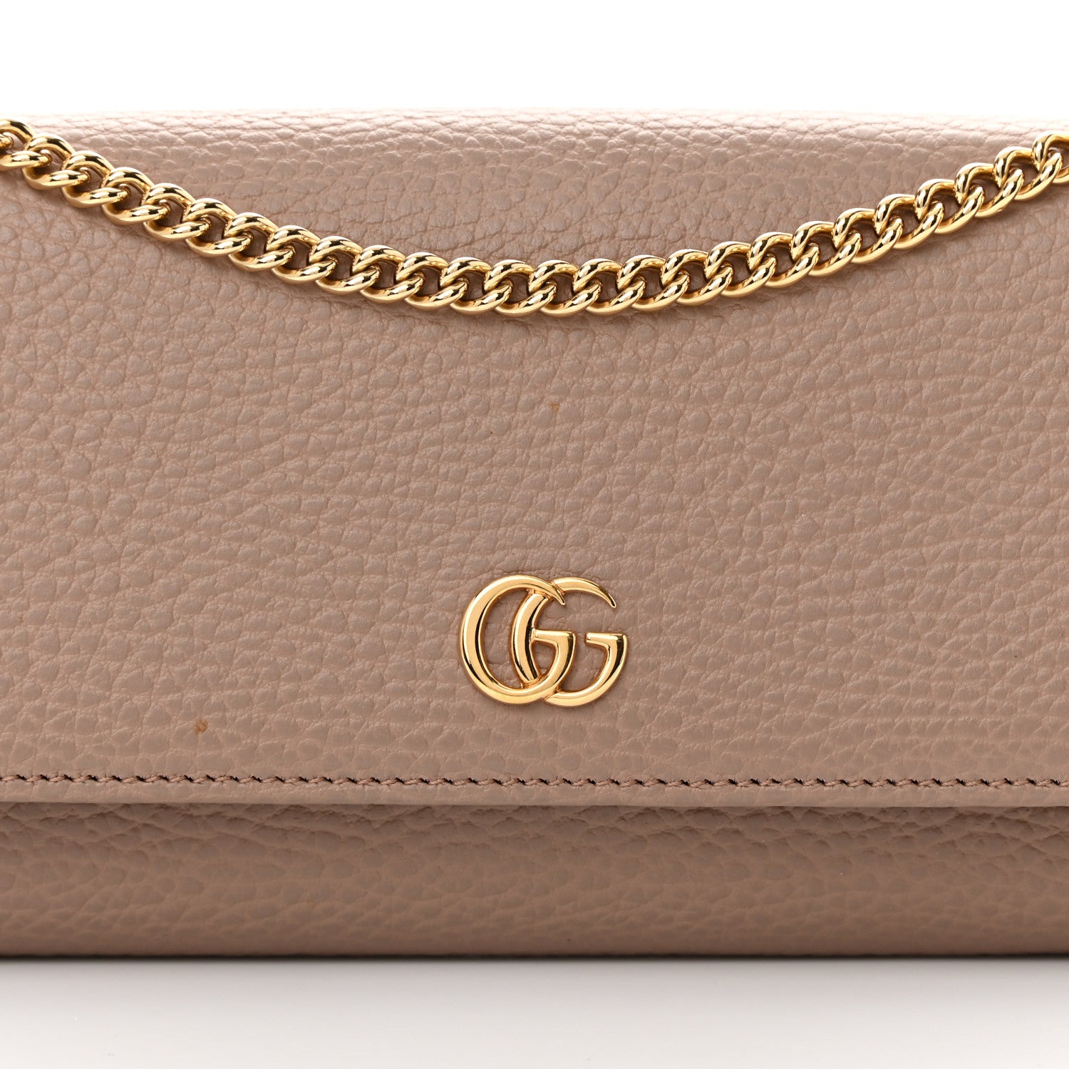Gucci Dollar Calfskin Petite GG Marmont Wallet Chain Bag Porcelain Rose 8 of 14