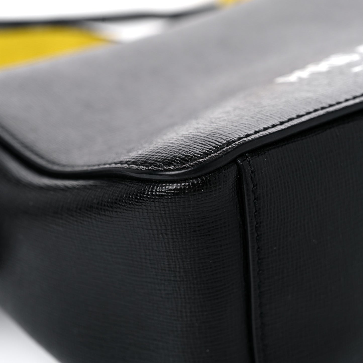 Saffiano For Display Only Binder Clip Shoulder Bag Black