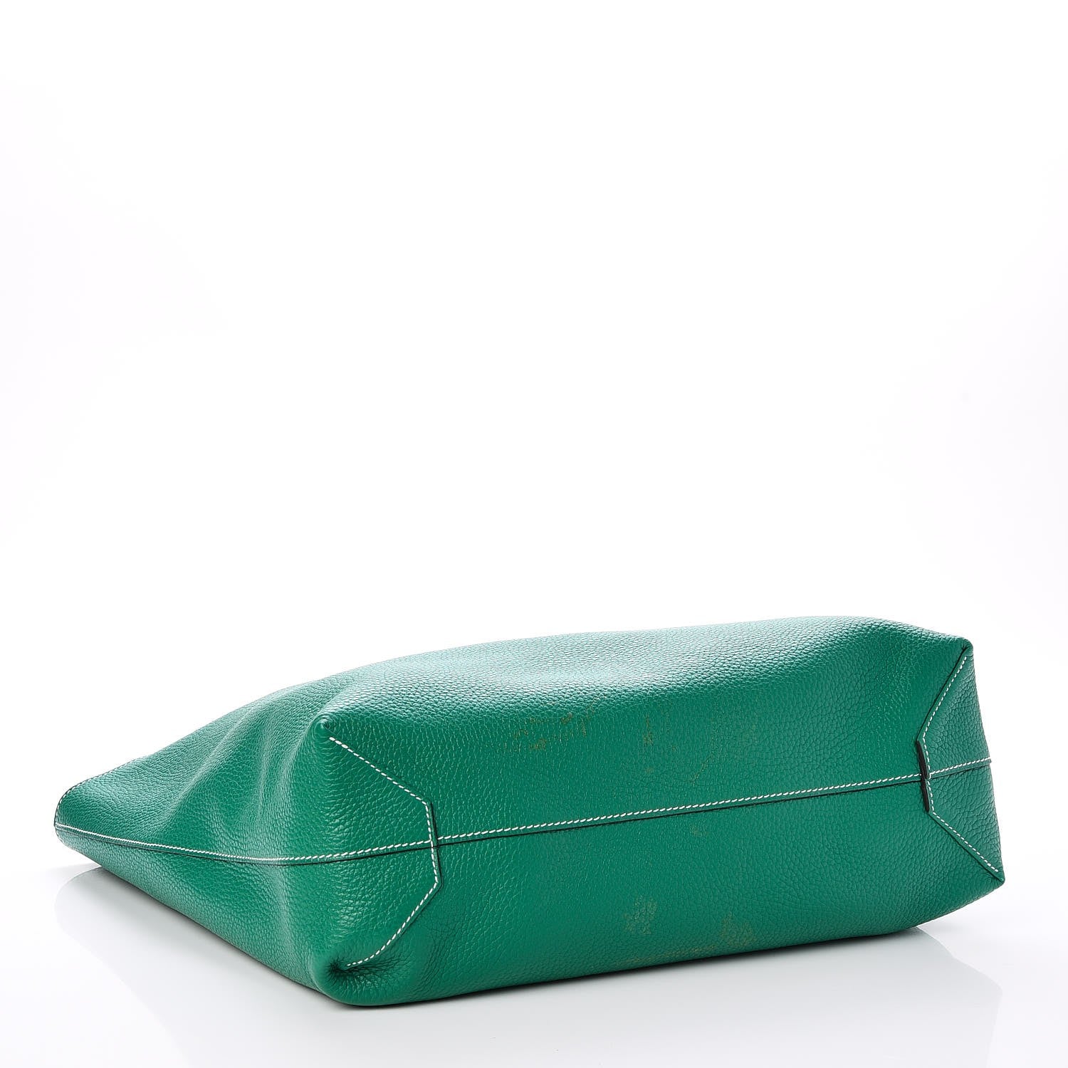 Hermes Taurillon Clemence Double Sens 45 Reversible Tote Etoupe Vert Vertigo 8 of 12