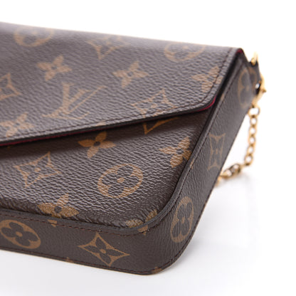 Louis Vuitton Monogram Pochette Felicie Chain Wallet Fuchsia 9 of 10