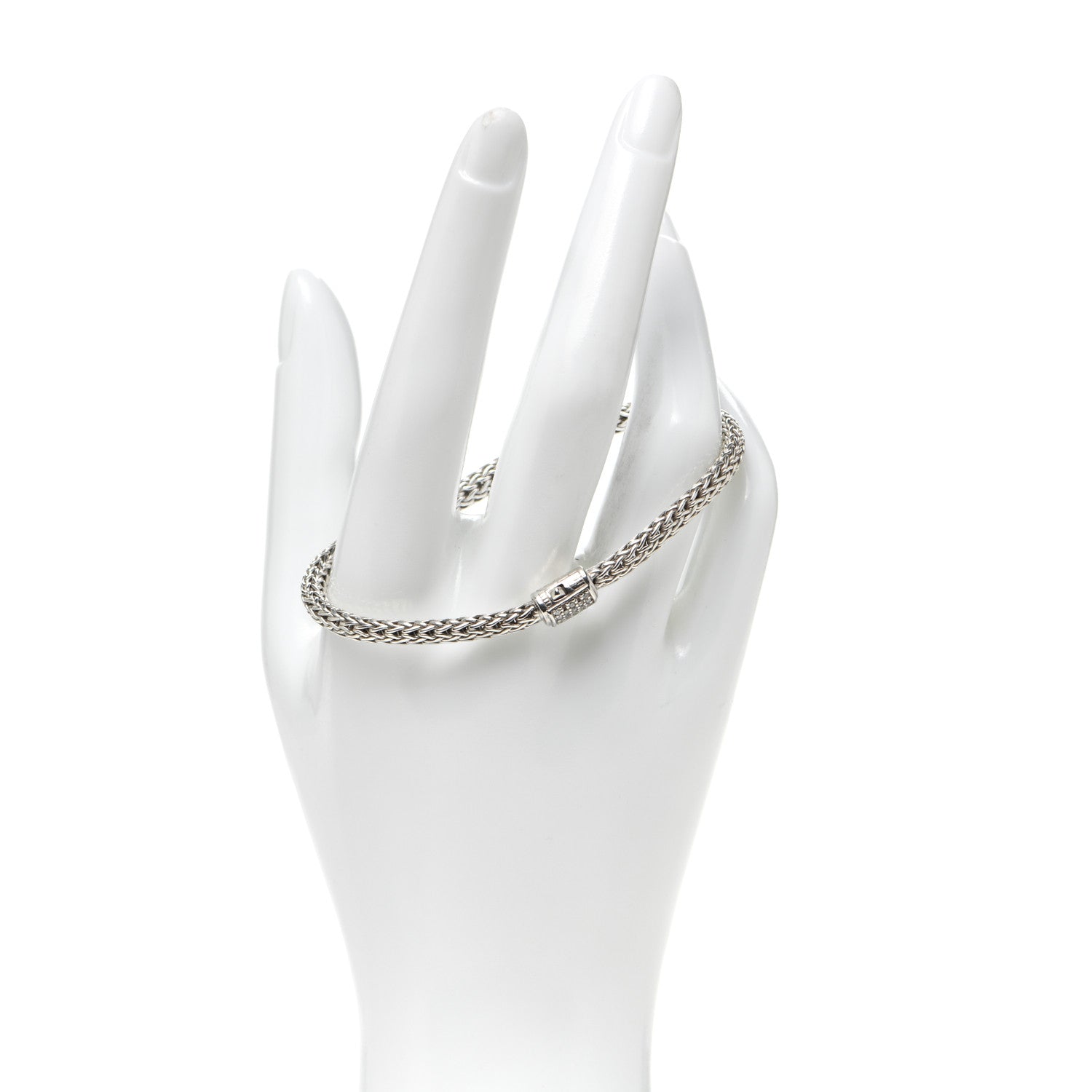 John Hardy Sterling Silver Diamond 5mm Classic Chain Bracelet 2 of 5