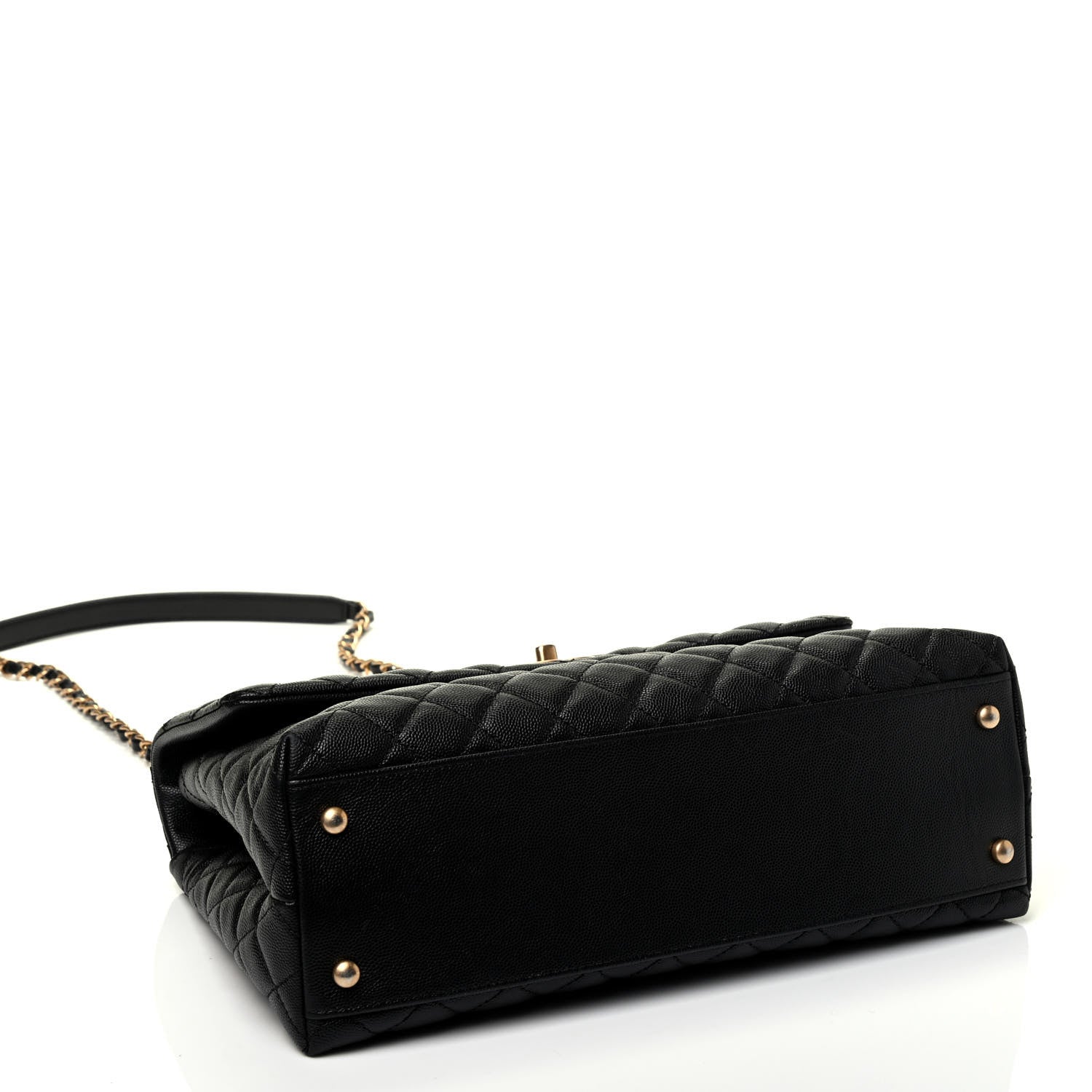 Chanel Caviar Lizard Quilted Medium Coco Handle Flap Black 3 of 4