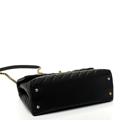 Chanel Caviar Lizard Quilted Medium Coco Handle Flap Black 3 of 4