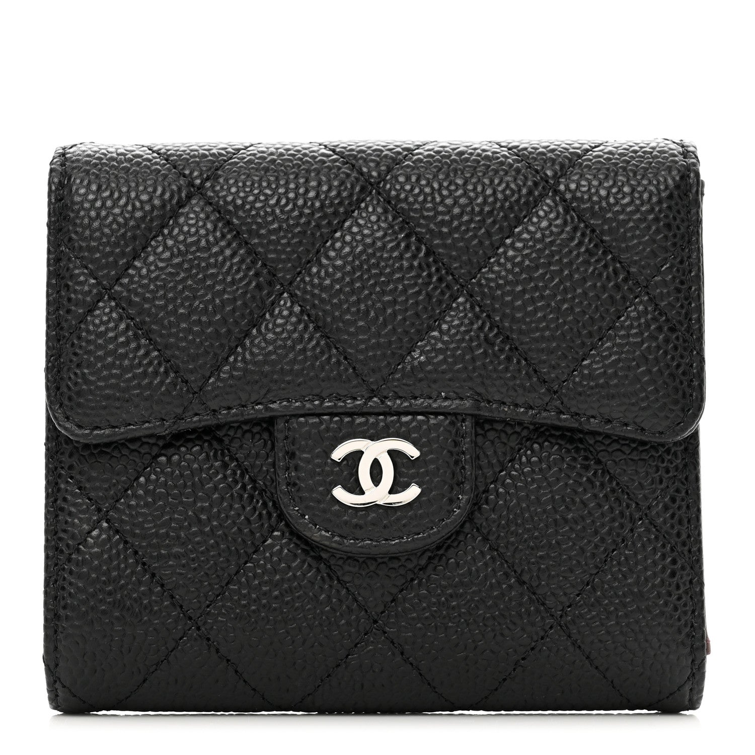 Chanel Caviar Quilted Compact Flap Wallet Black 1 of 9