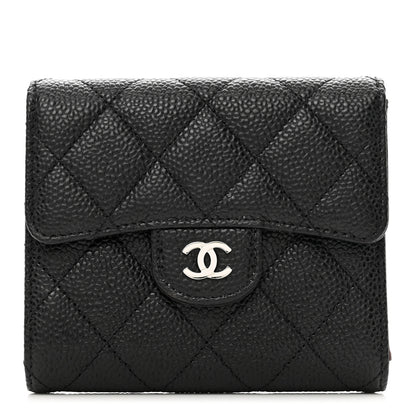 Chanel Caviar Quilted Compact Flap Wallet Black 1 of 9