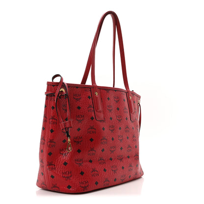 MCM Visetos Medium Liz Reversible Shopper Tote Ruby Red 4 of 17