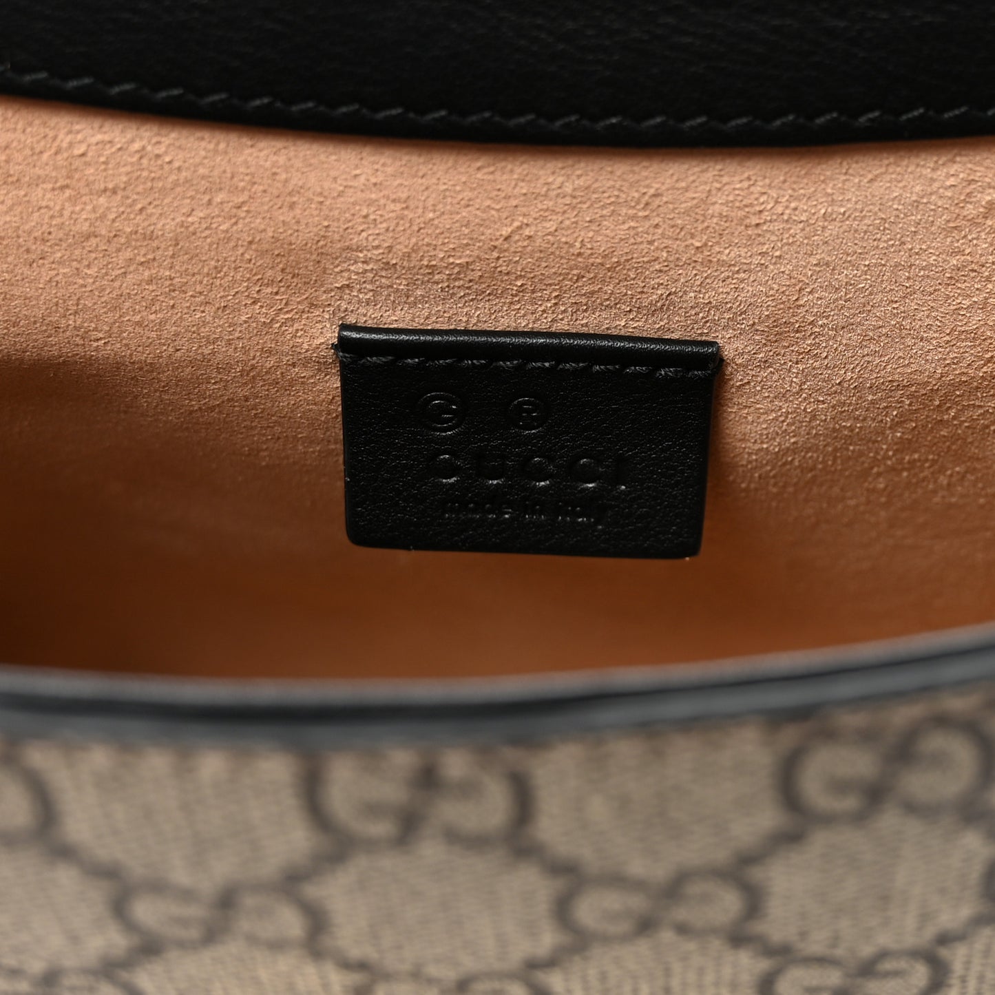 GG Supreme Monogram Web Medium Padlock Messenger Shoulder Bag Black