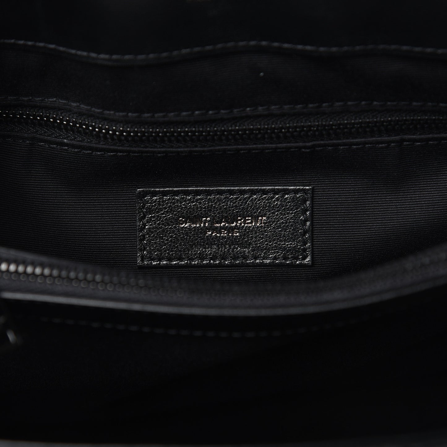Calfskin Y Quilted Monogram Medium Loulou Chain Satchel Black