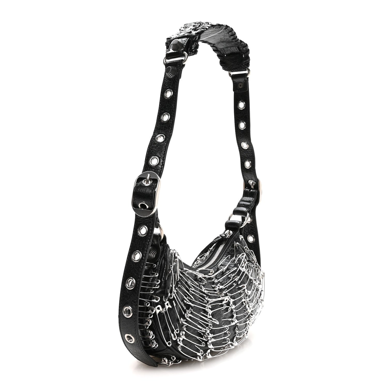 Balenciaga Agneau Arena Used Effect Le Cagole Shoulder Bag XS Black 4 of 11