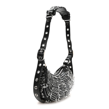 Balenciaga Agneau Arena Used Effect Le Cagole Shoulder Bag XS Black 4 of 11
