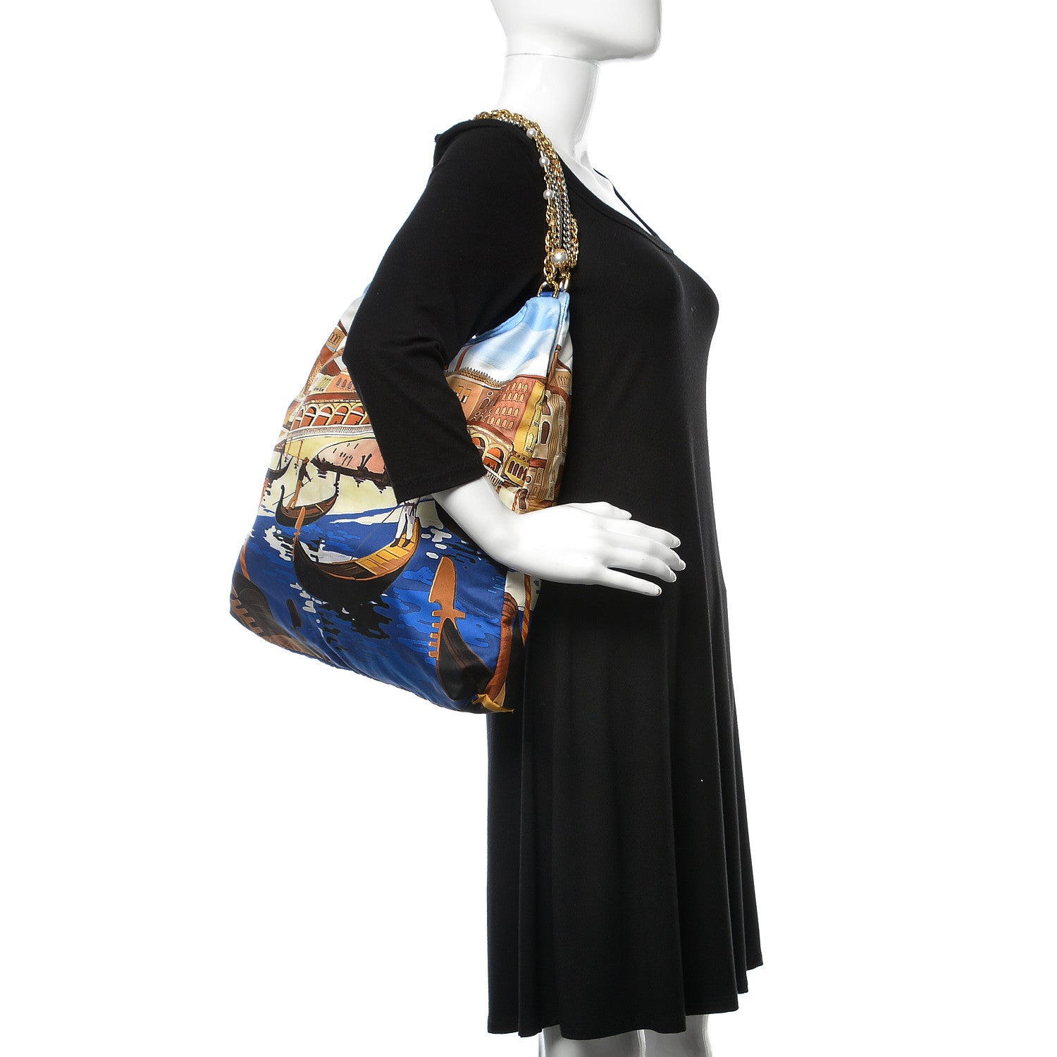 Dolce & Gabbana Silk Venezia Printed Anita Tote Blue Multicolor 2 of 8