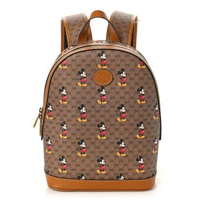 Gucci X DISNEY Mini Vintage GG Supreme Monogram Mickey Mouse Small Dome Backpack Beige Vintage Sun Oil 1 of 8