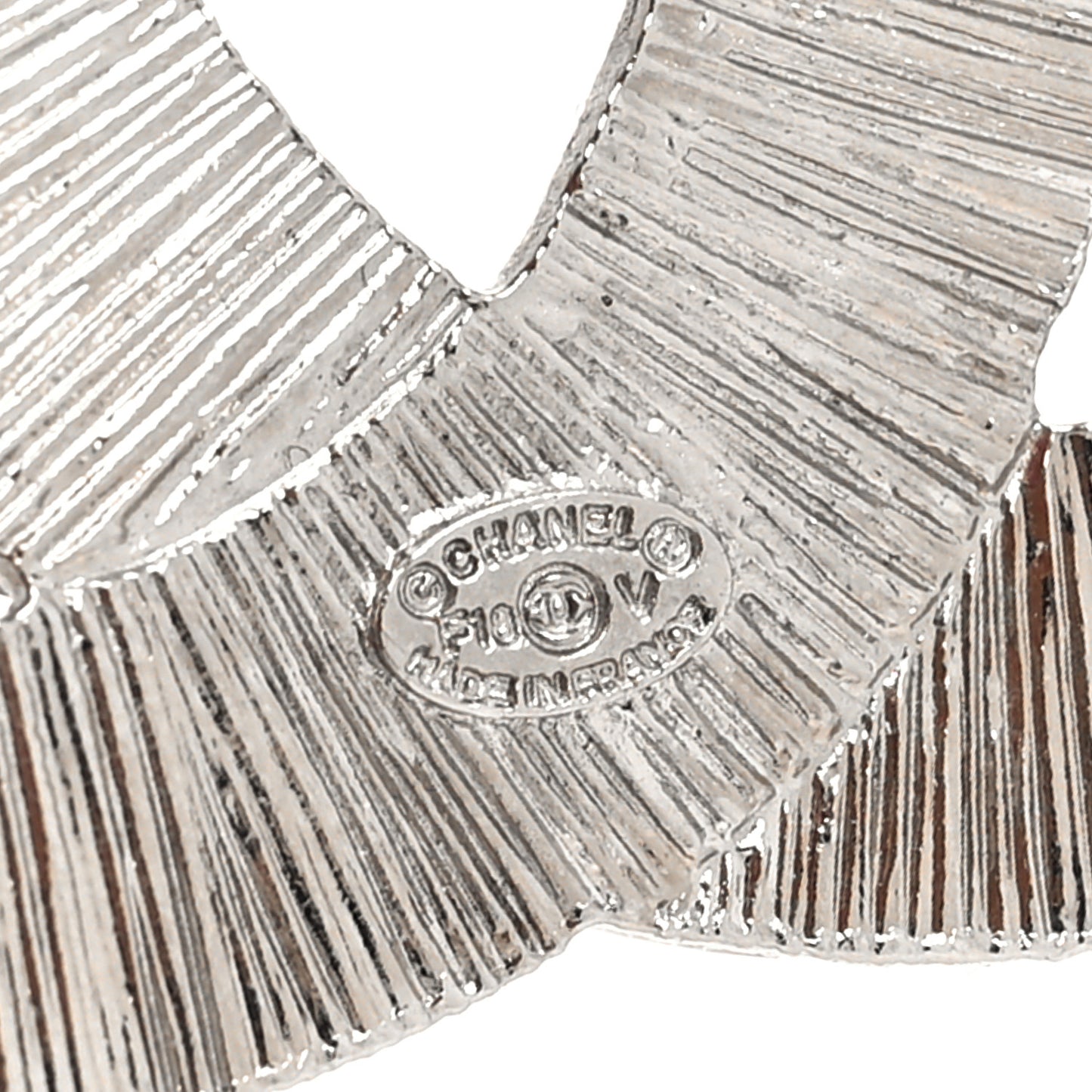 Baguette Crystal CC Brooch Silver