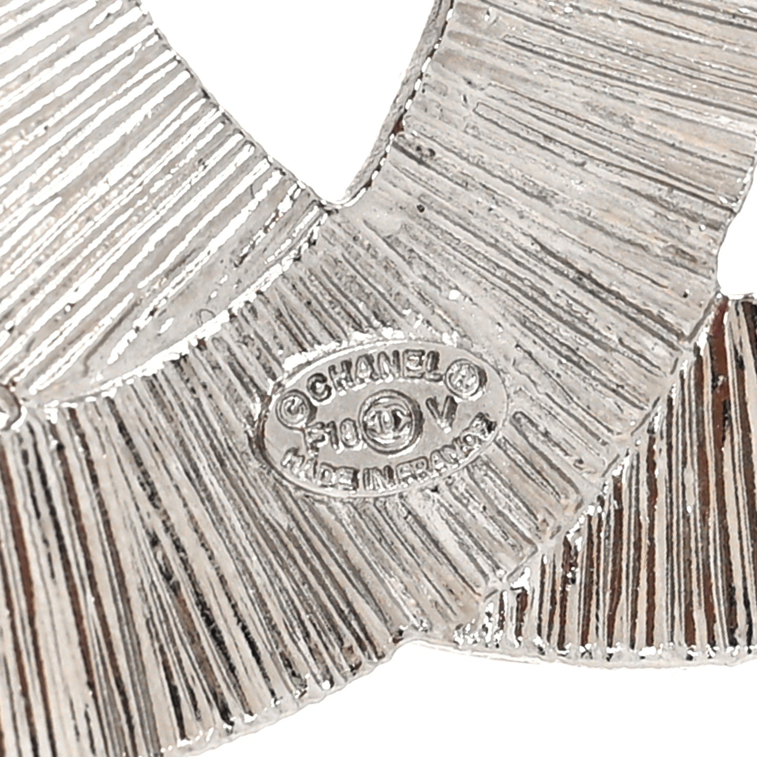 Chanel Baguette Crystal CC Brooch Silver 4 of 4
