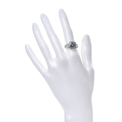 David Yurman Sterling Silver Diamond Blue Topaz 7mm Petite Albion Ring 52 6 2 of 4