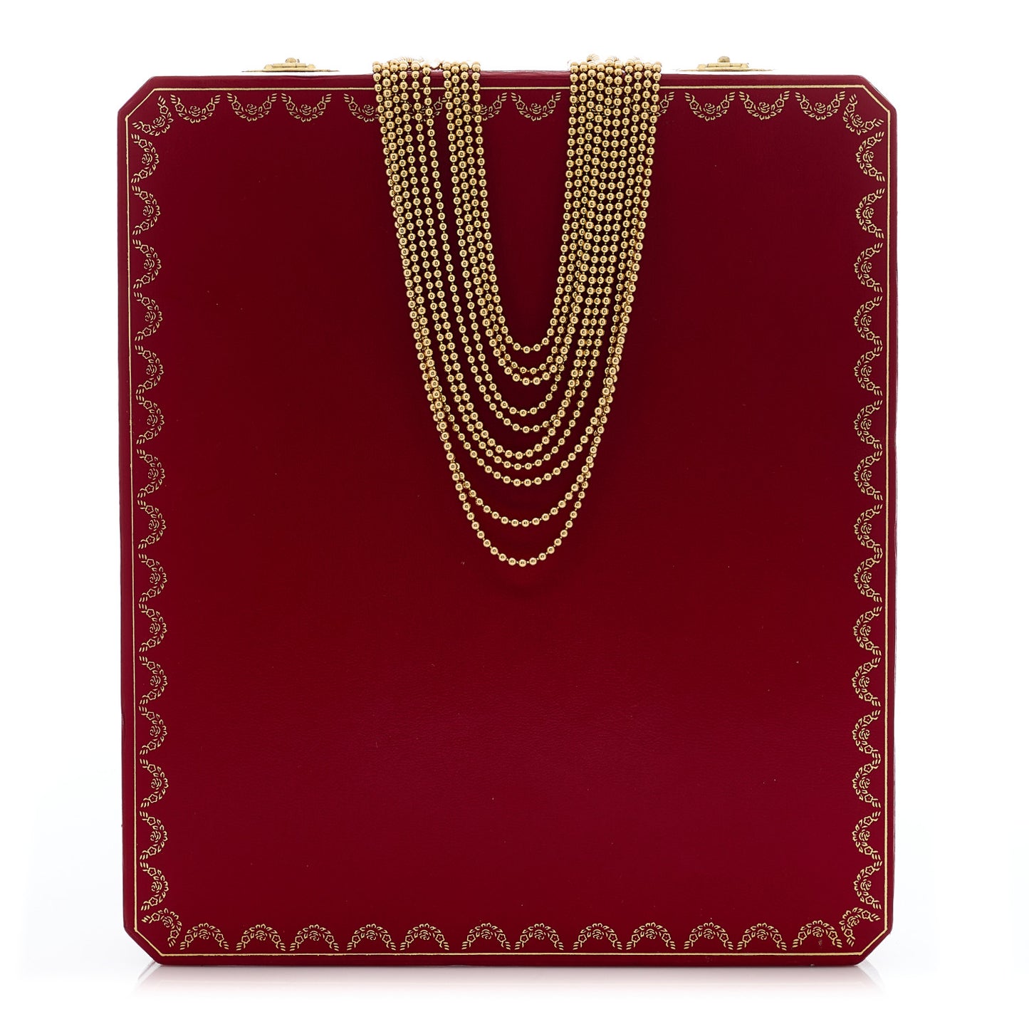 18K Yellow Gold Draperie de Decollete Bib 10 Strand Necklace