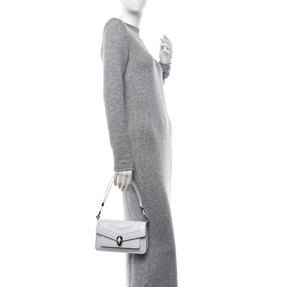 Bulgari Calfskin Serpenti Forever East West Shoulder Bag Opal Grey 2 of 10