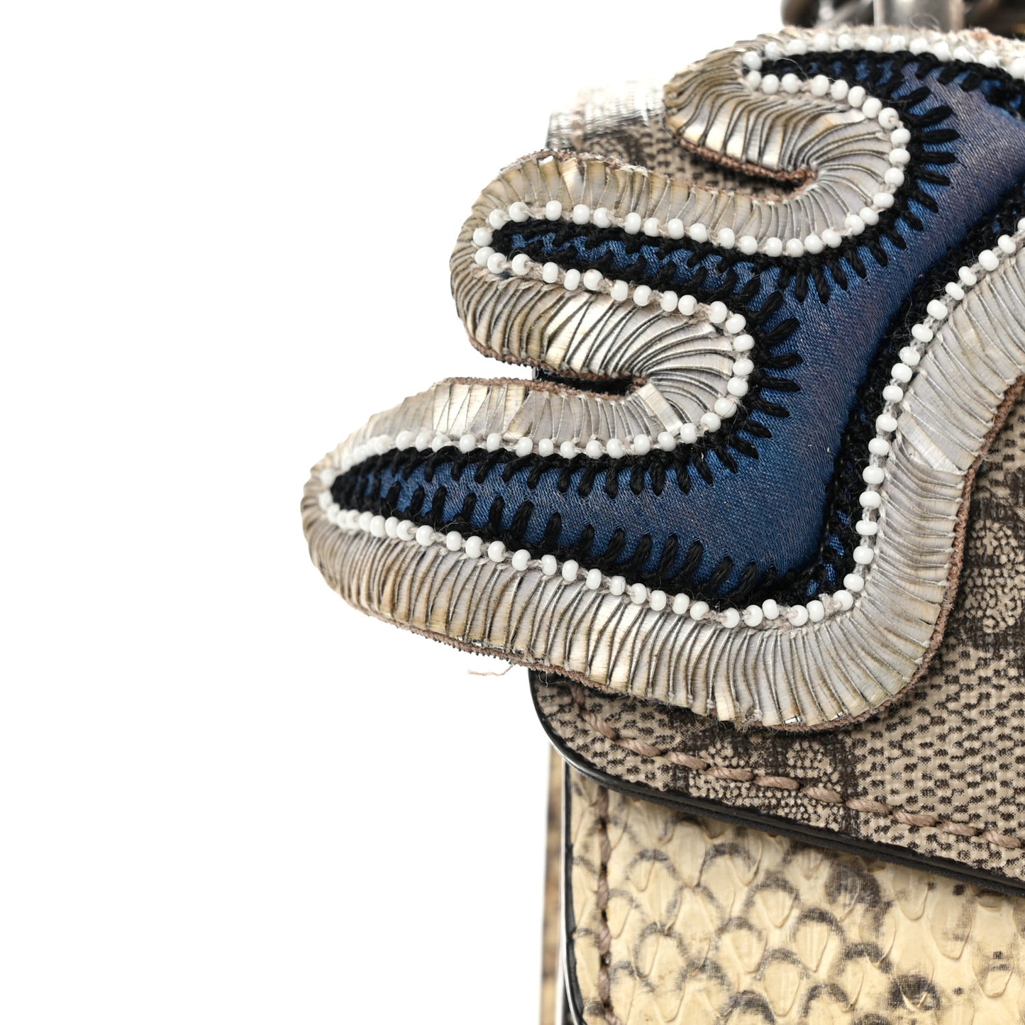 GG Supreme Monogram Snakeskin Embroidered Small Dionysus Shoulder Bag