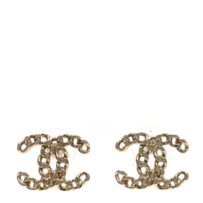Chanel Metal Chain Link CC Earrings Gold 1 of 5