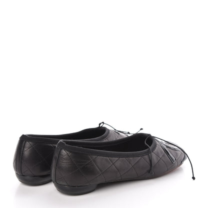 Chanel Lambskin Quilted Cambon Ballerina Flats 40.5 Black 4 of 12