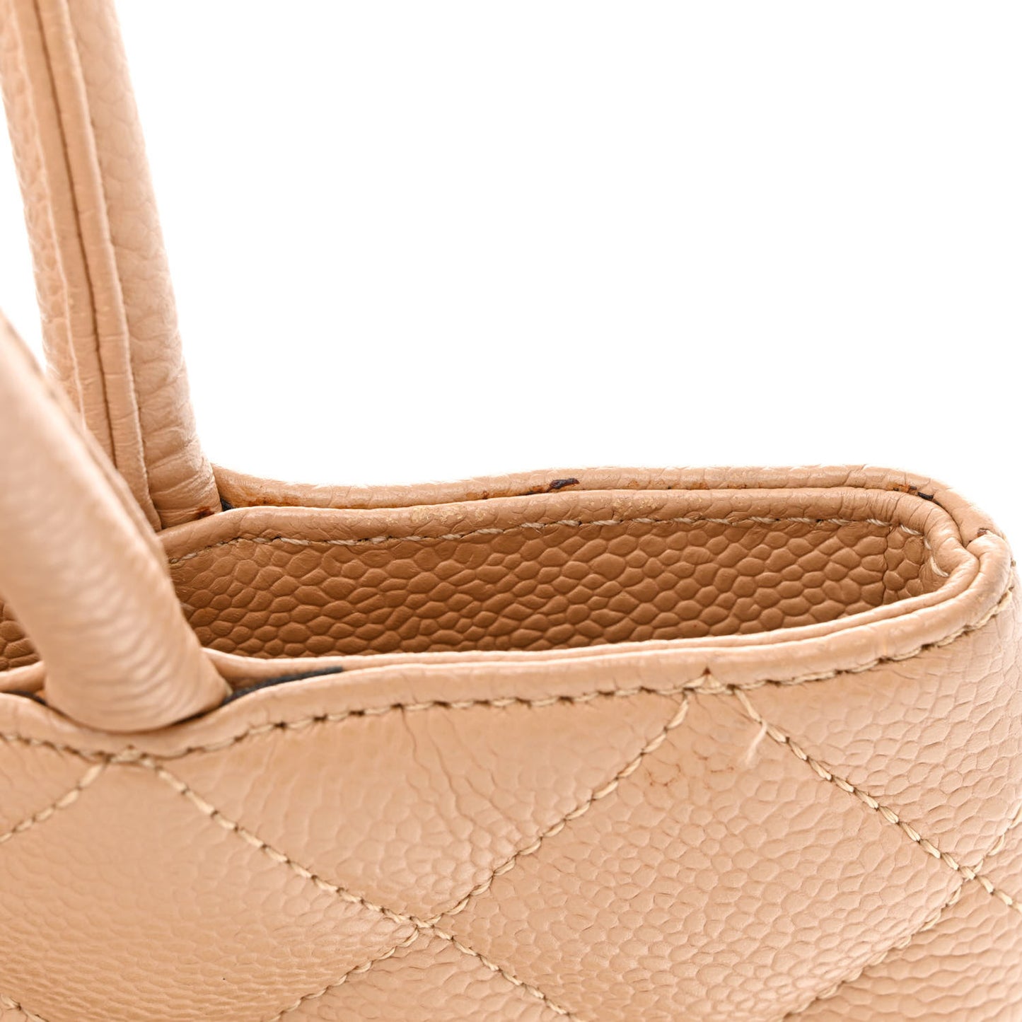 Caviar Quilted Medallion Tote Beige