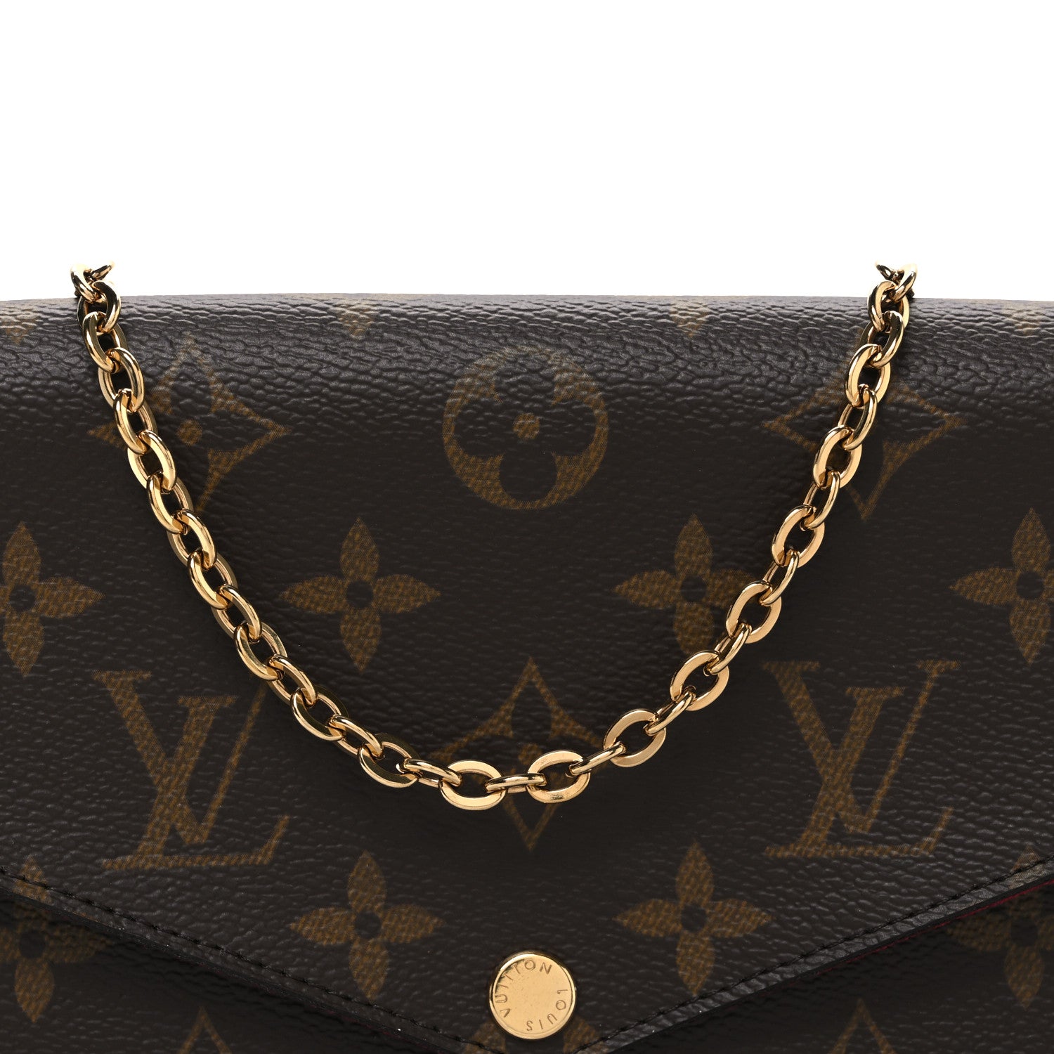 Louis Vuitton Monogram Pochette Felicie Chain Wallet Fuchsia 9 of 11