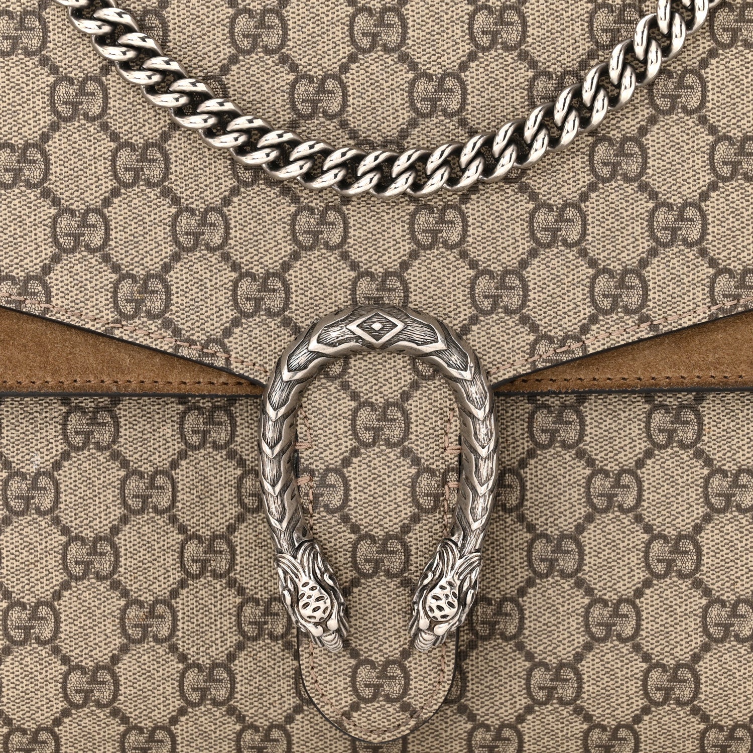 Gucci GG Supreme Monogram Medium Dionysus Shoulder Bag Taupe 9 of 14