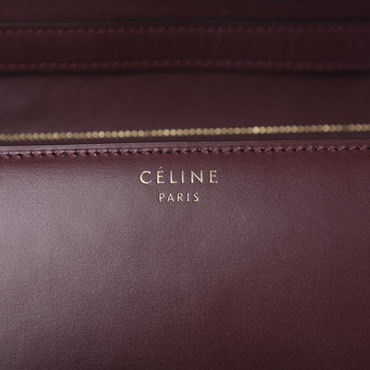 Celine Box Calfskin Medium Classic Box Flap Bag Burgundy 8 of 9