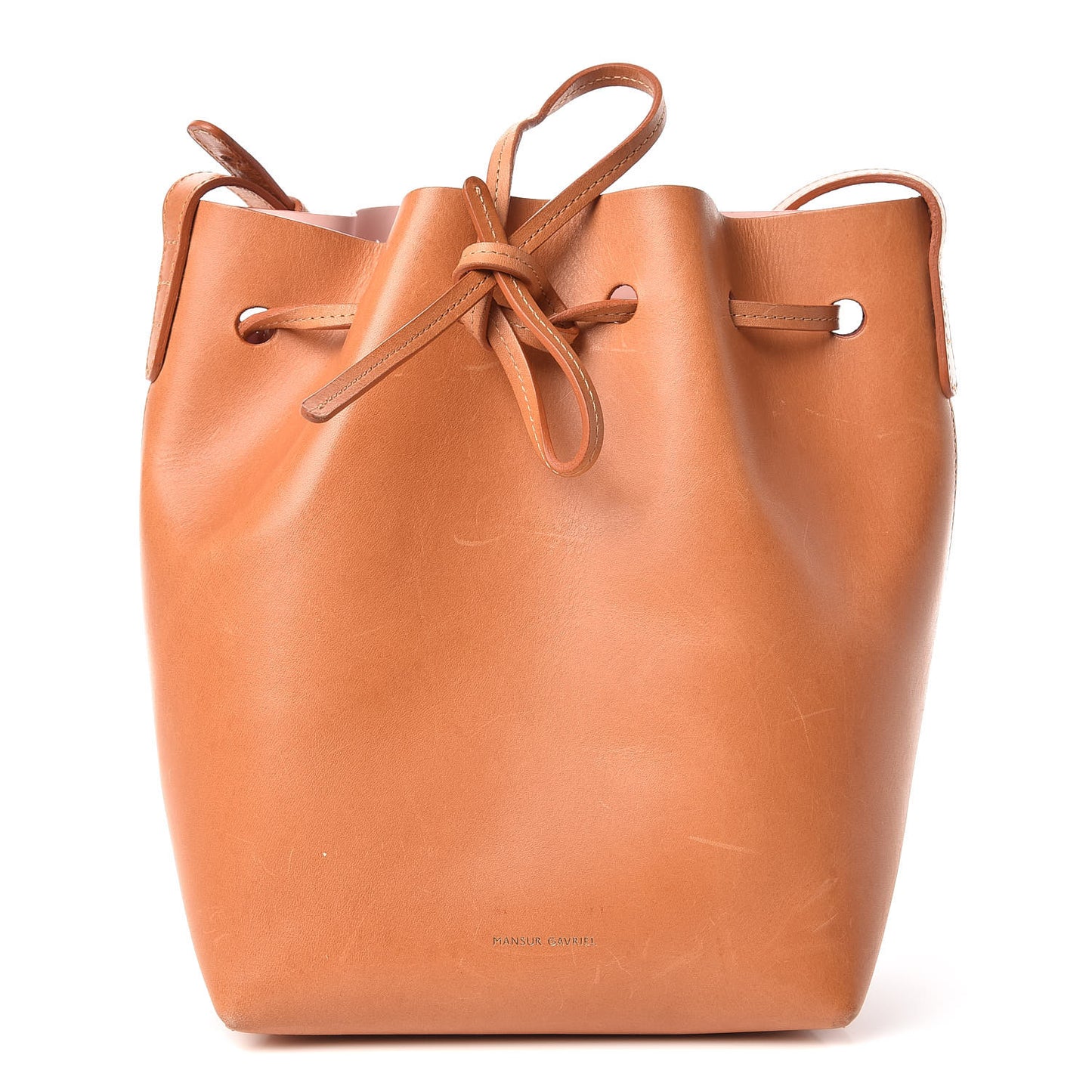Calfskin Mini Bucket Bag Cammello Rosa