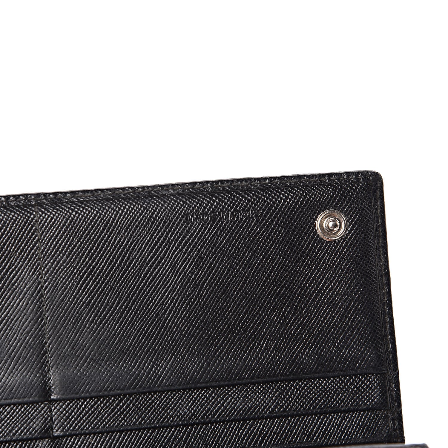 Prada Saffiano Continental Flap Wallet Black 7 of 8