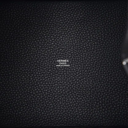 Hermes Taurillon Clemence Picotin Lock 22 MM Black Gold 7 of 10