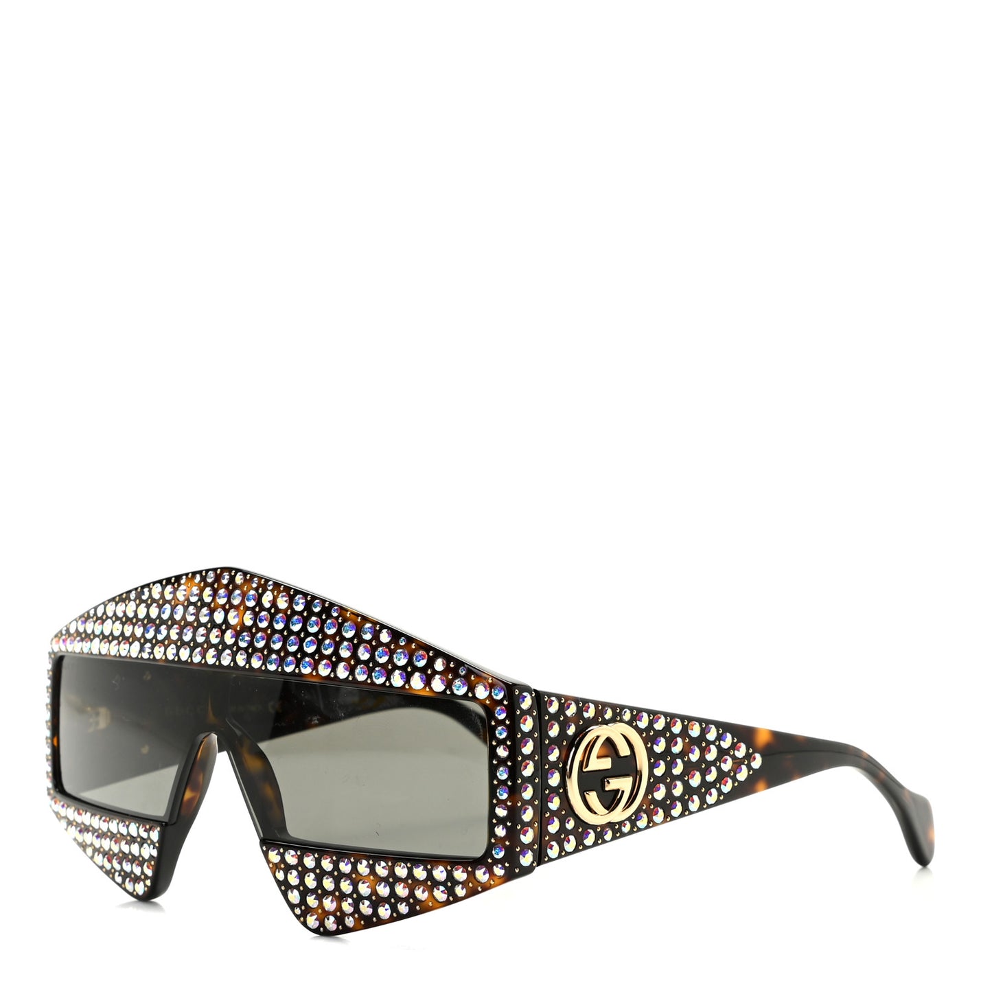 Crystal Rectangular Frame Sunglasses GG0357S Tortoiseshell