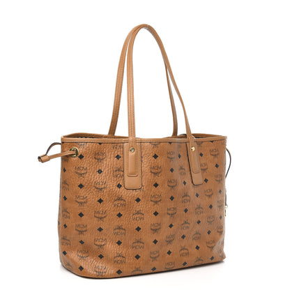 MCM Visetos Medium Liz Reversible Shopper Tote Cognac 3 of 18