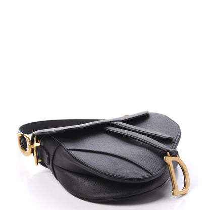 Christian Dior Grained Calfskin Saddle Bag Black 5 of 13