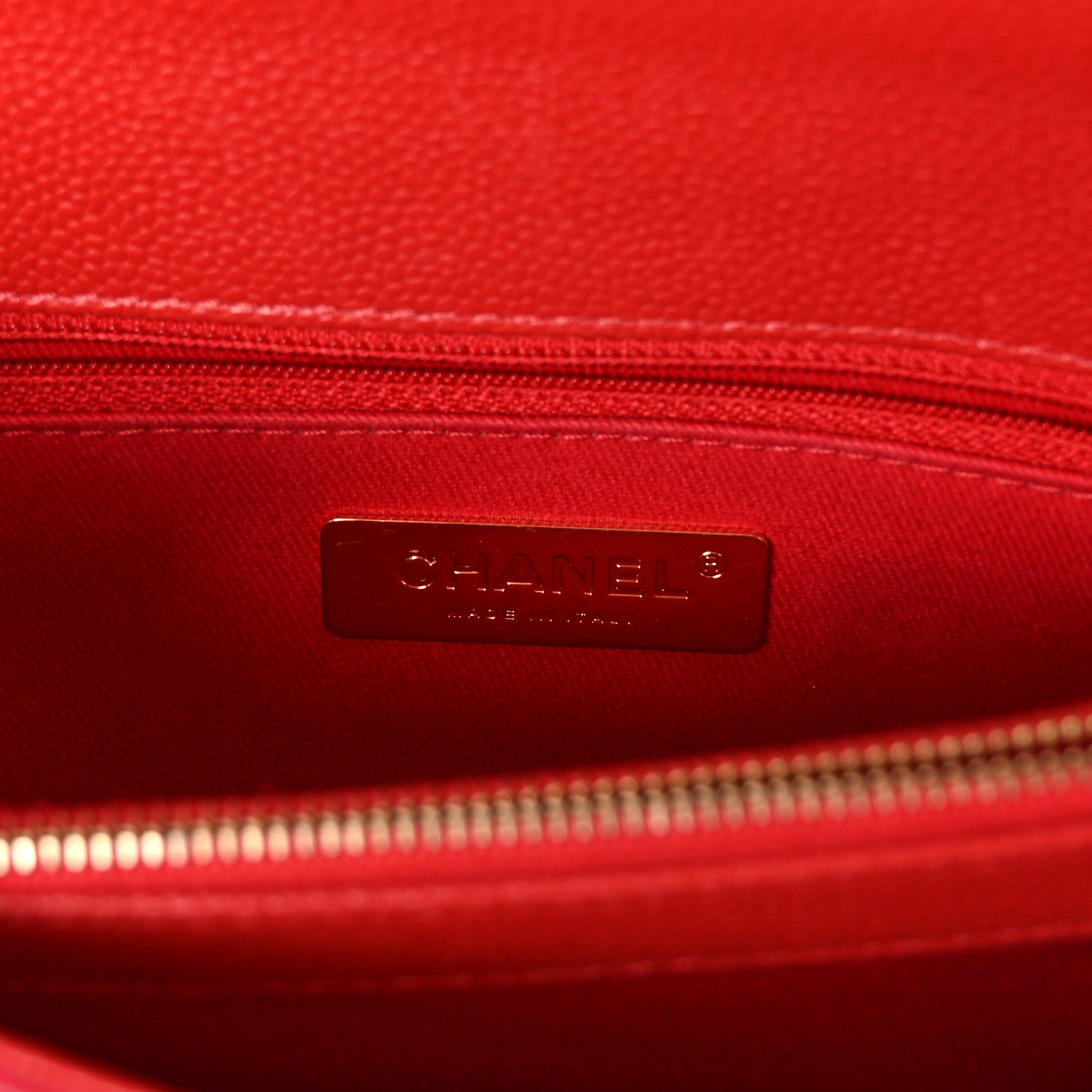 Chanel Caviar Diamond Stitched Small Top Handle Flap Red 6 of 10