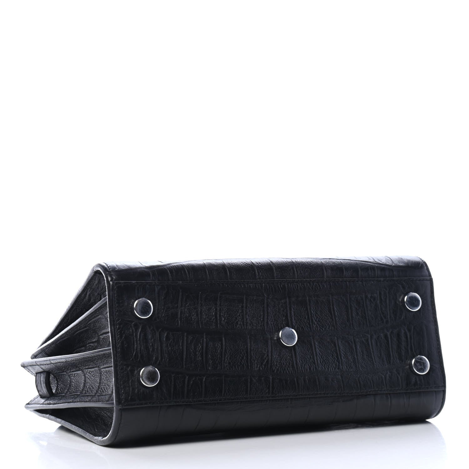 Saint Laurent Calfskin Crocodile Embossed Nano Sac De Jour Black 3 of 4
