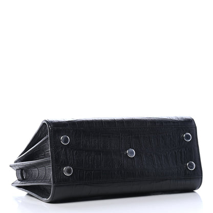 Saint Laurent Calfskin Crocodile Embossed Nano Sac De Jour Black 3 of 4