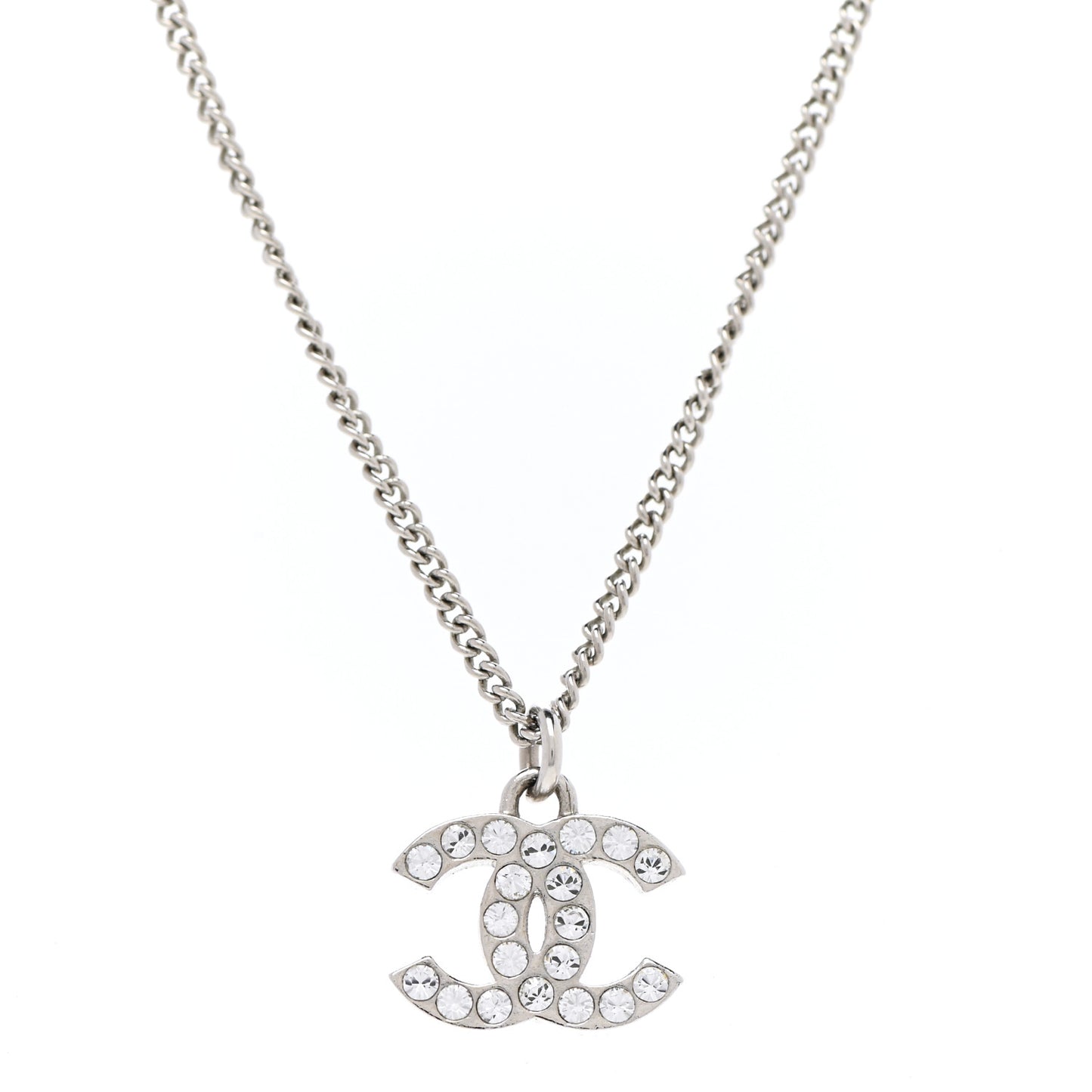 Crystal Timeless CC Necklace Silver