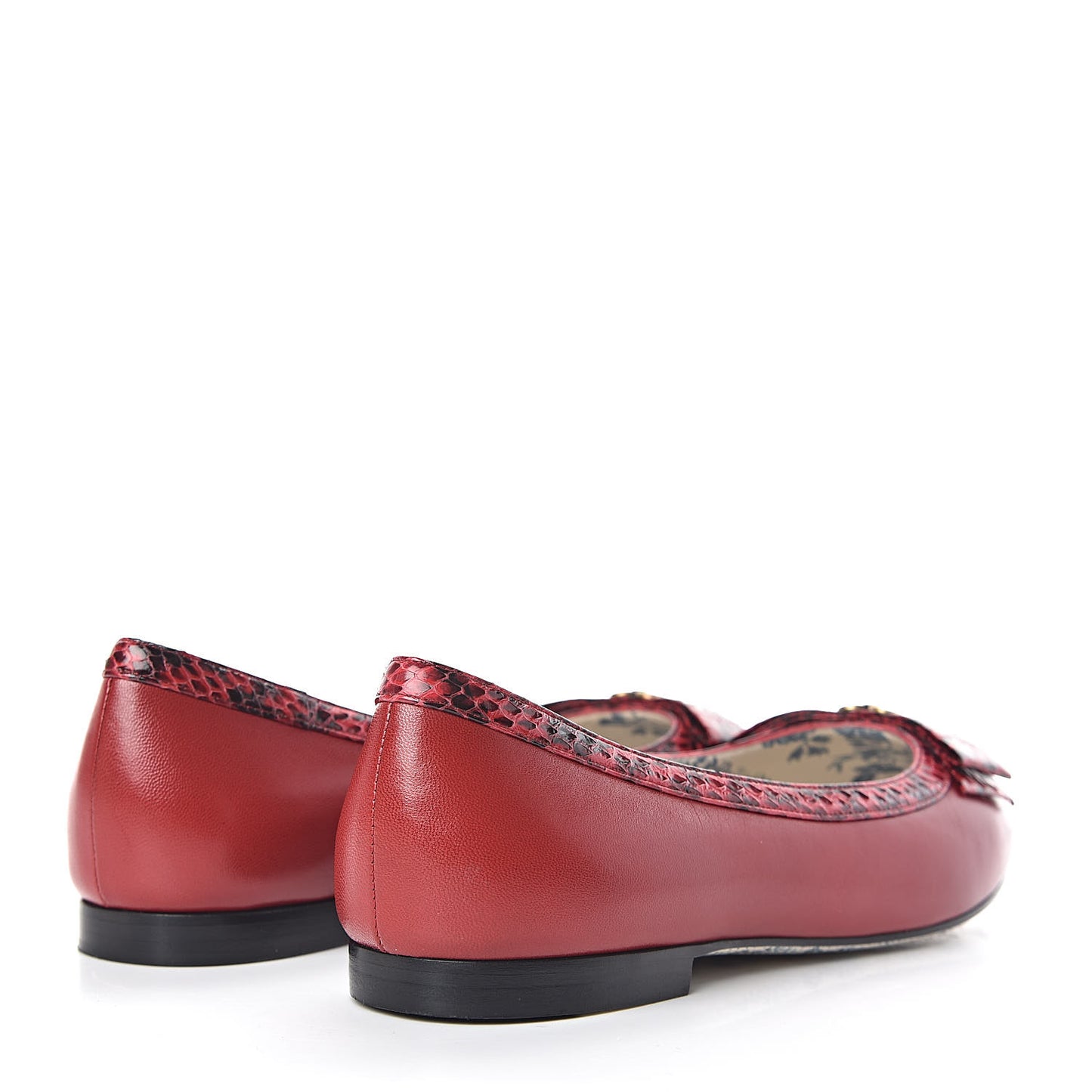Malaga Kid Elaphe Yva Ballet Flats 38 Hibiscus Red