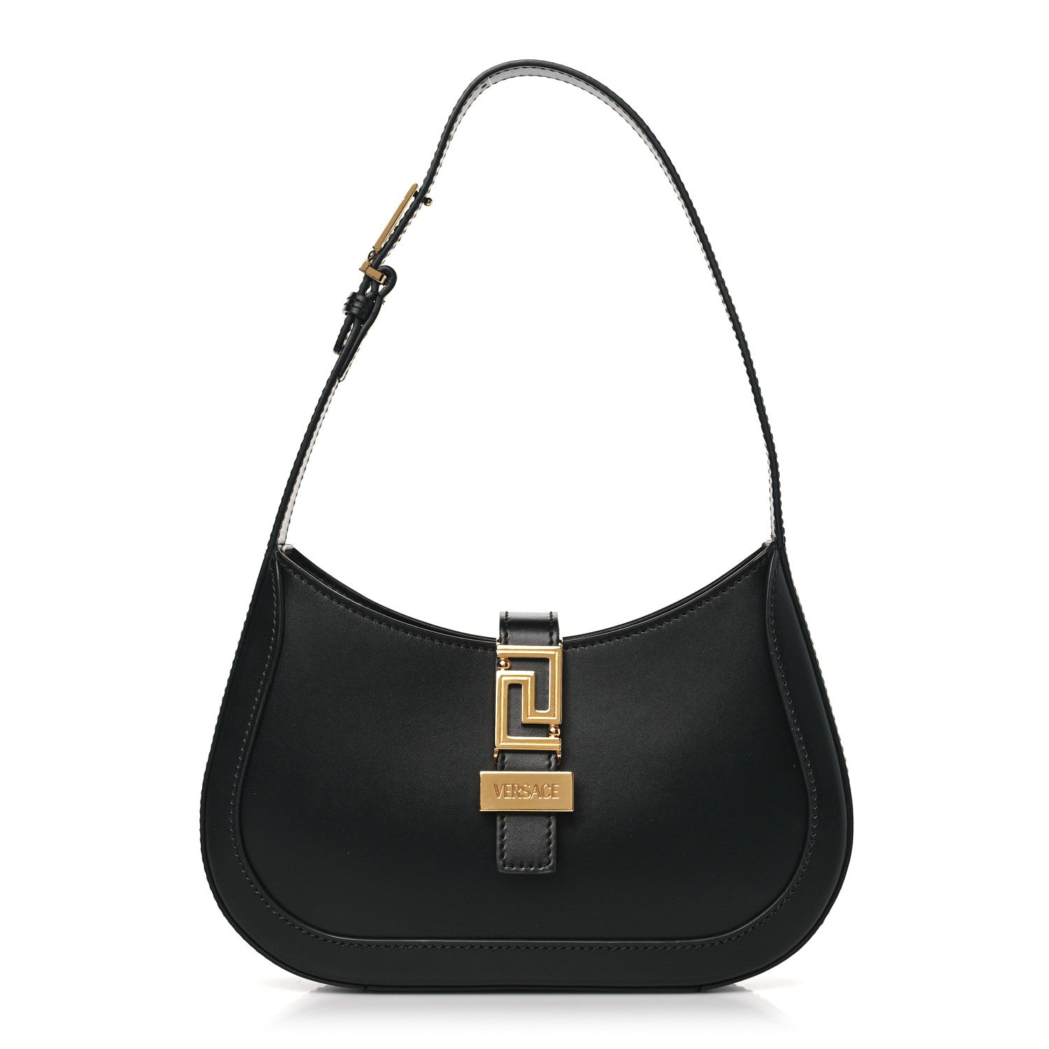 Versace Calfskin Small Greca Goddess Hobo Black 1 of 8