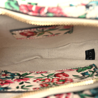 Gucci Calfskin Matelasse Diagonal Brit Roses Print Mini Interlocking G Heart Shoulder Bag  White Multicolor 5 of 9