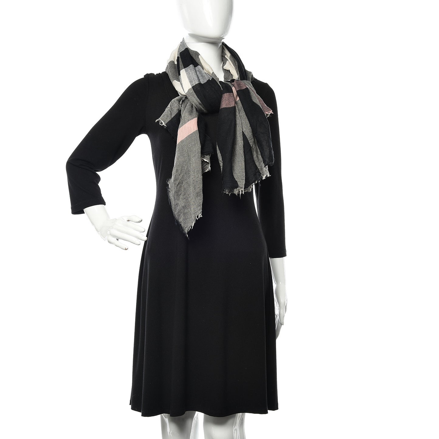 Modal Wool Giant Check Scarf Dark Trench