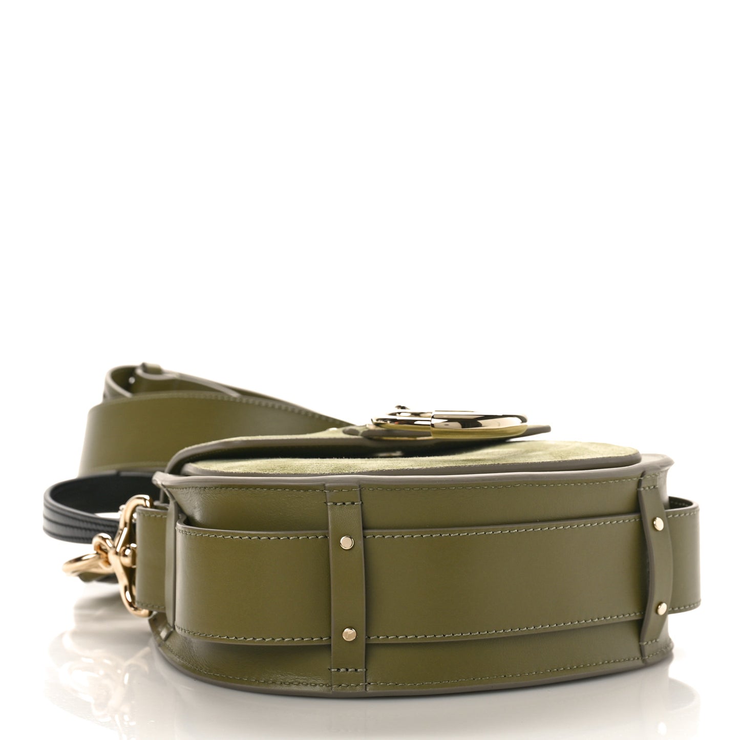 Calfskin Suede Small Tess Bag Green