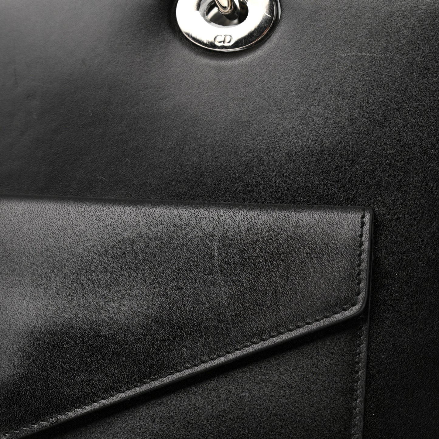 Box Calfskin Lady Dior Pouch Tote Black